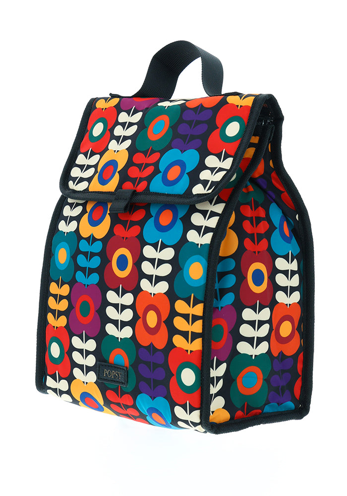 Retro Flower Print Lunch Bag