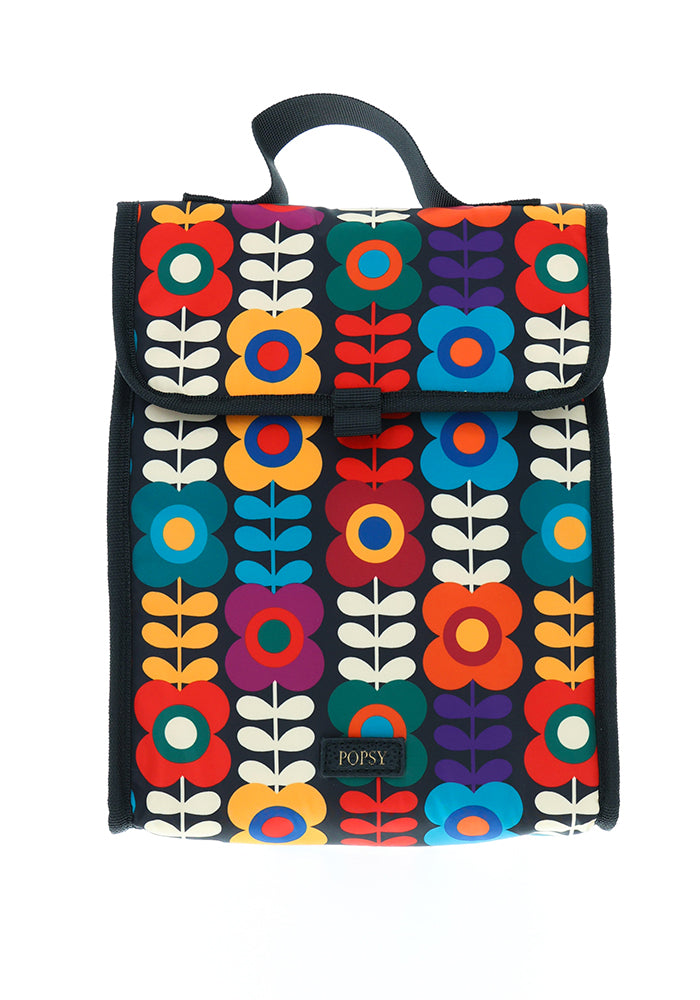 Retro Flower Print Lunch Bag