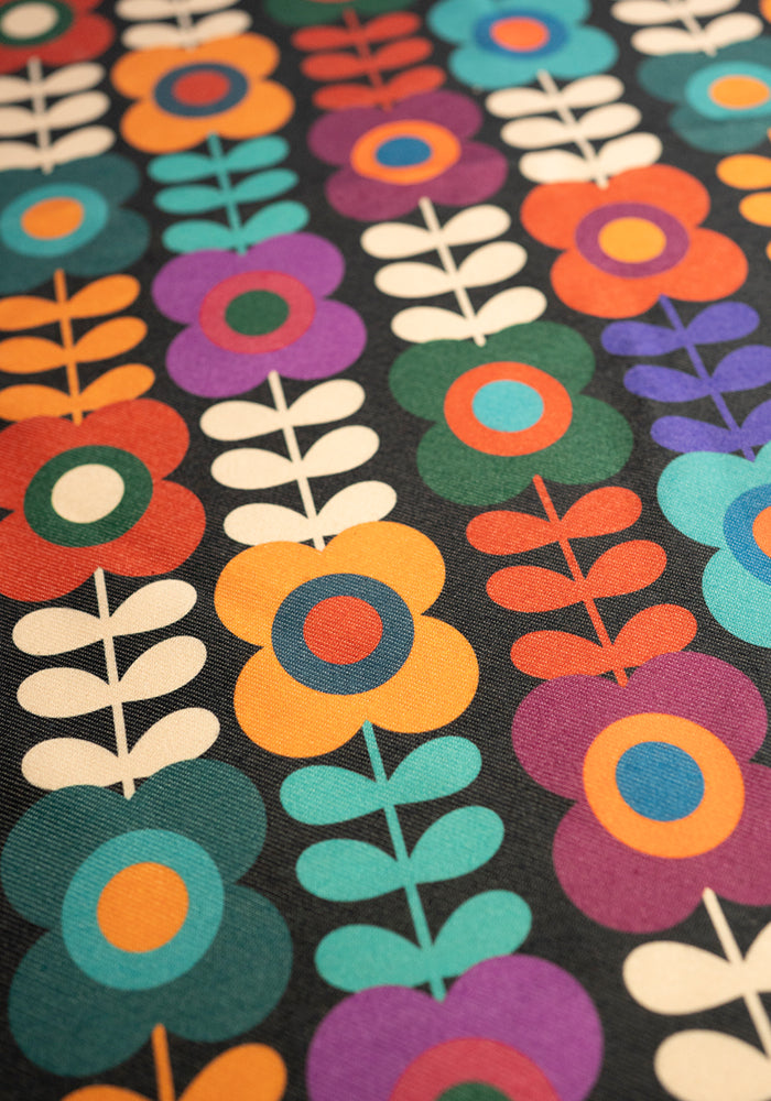 Retro Flower Print Tea Towel