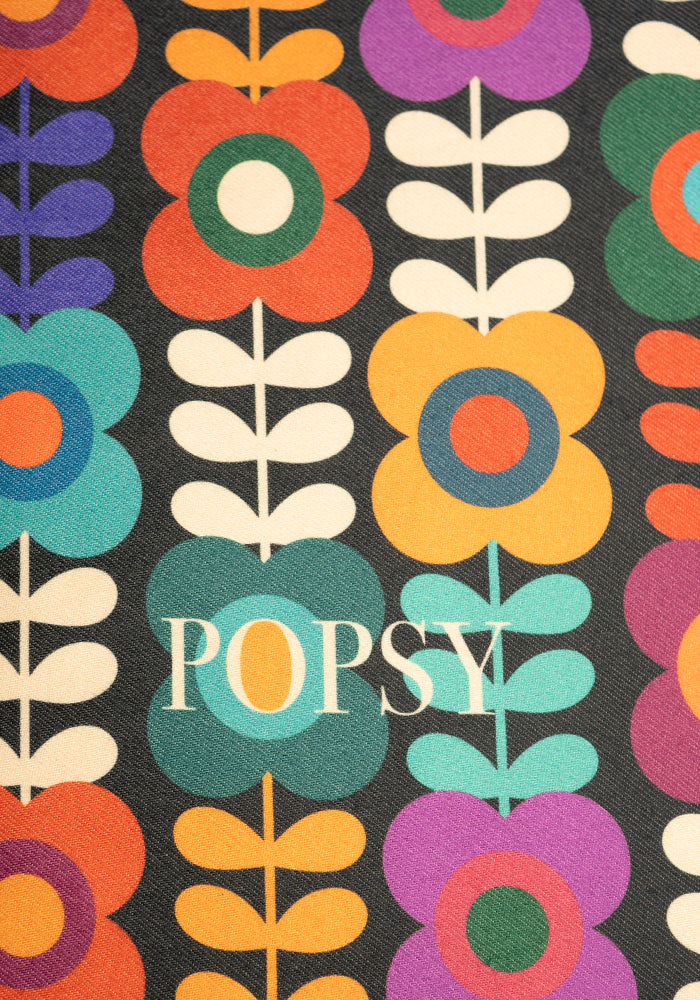 Retro Flower Print Tea Towel