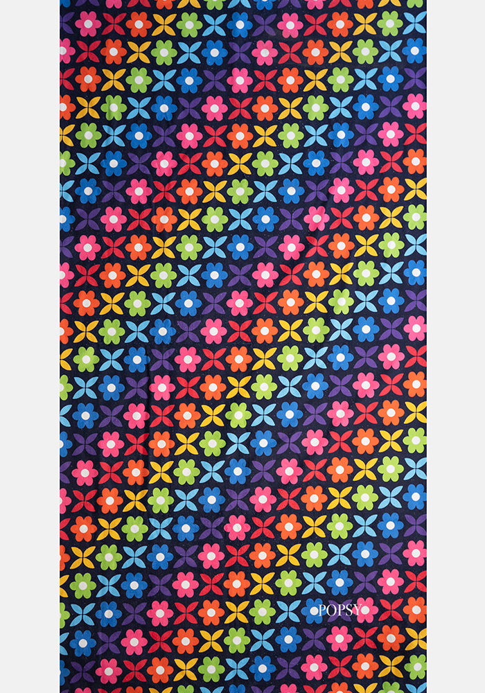 Front view of Retro Rainbow Print Large Towel