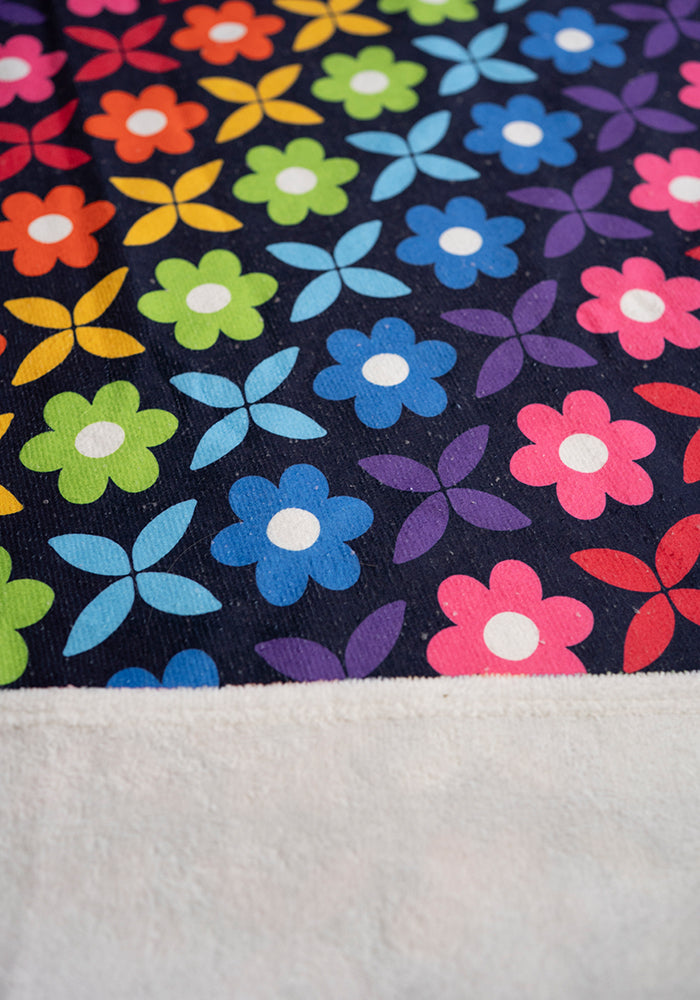 Third angle of Retro Rainbow Print Large Towel