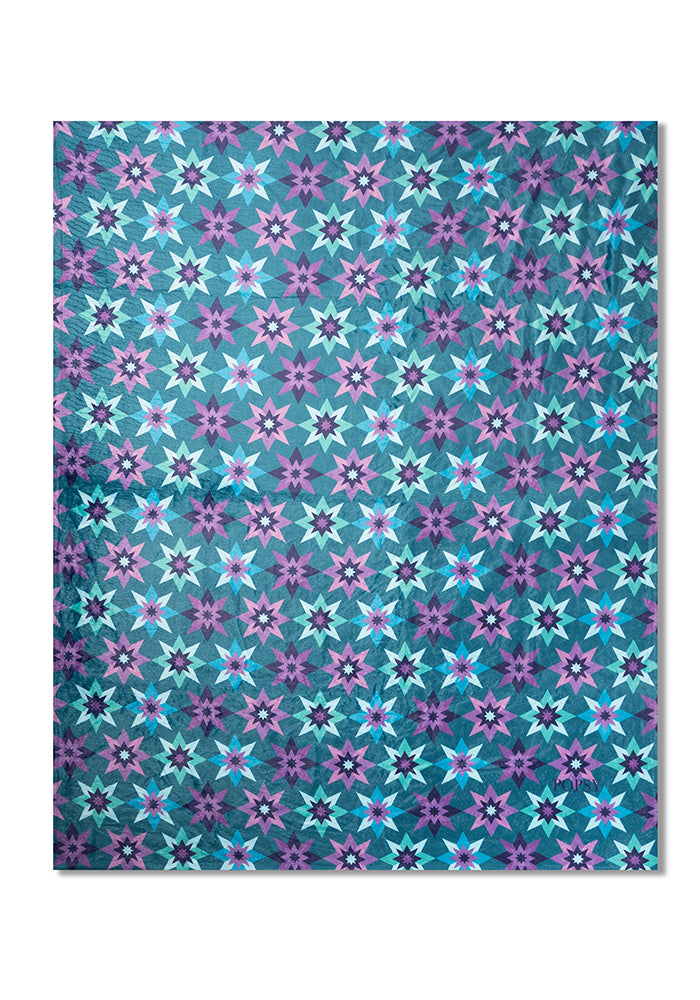 Seventh angle of Retro Stars Print Pop-under Plush Blanket