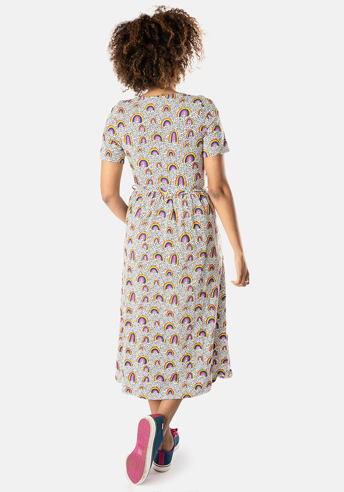 Fifth angle of Revel Summer Rainbow Print Cotton Midi Dress