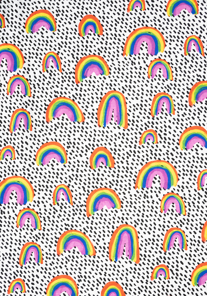 Revel Summer Rainbow Print Cotton Midi Dress