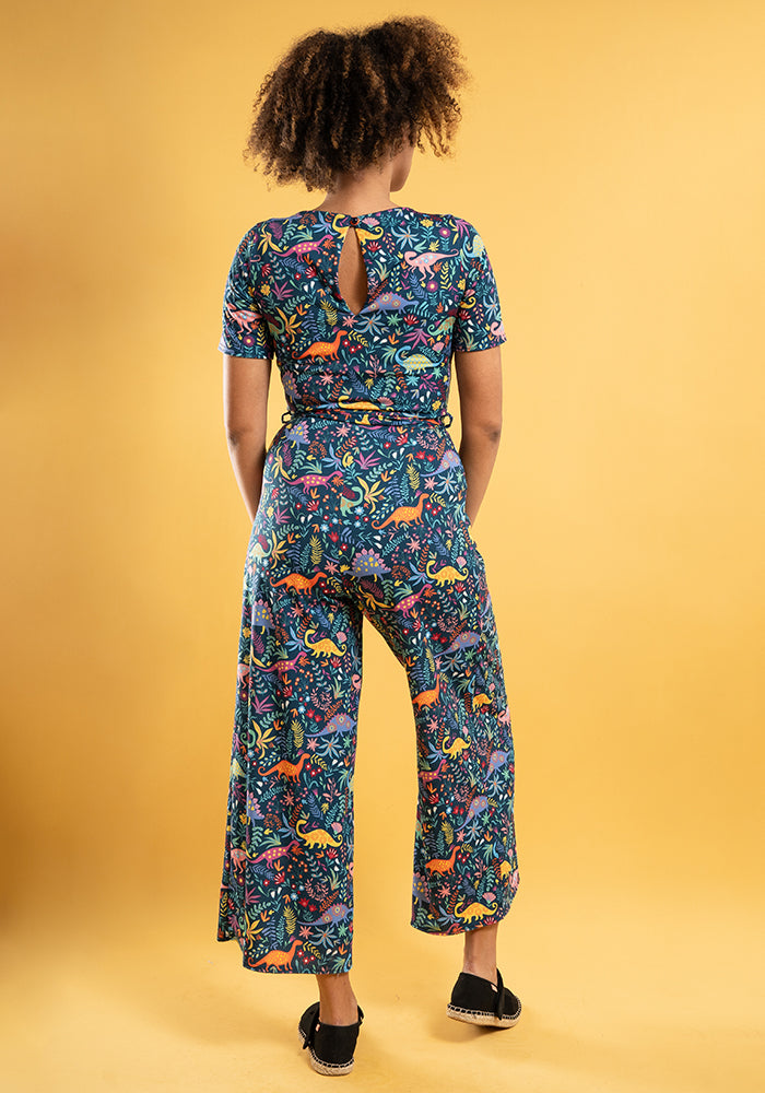 Rex Dinosaurs Print Culotte Leg Jumpsuit