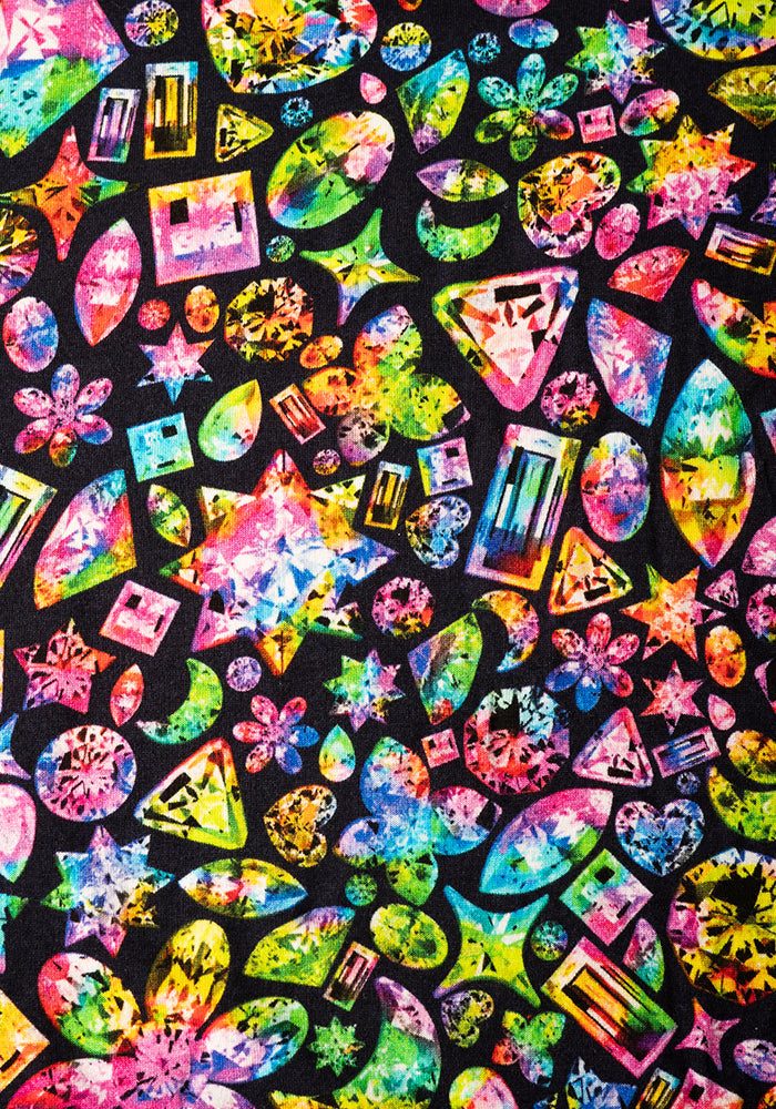 Reya Rainbow Jewels Print Viscose Midi Dress