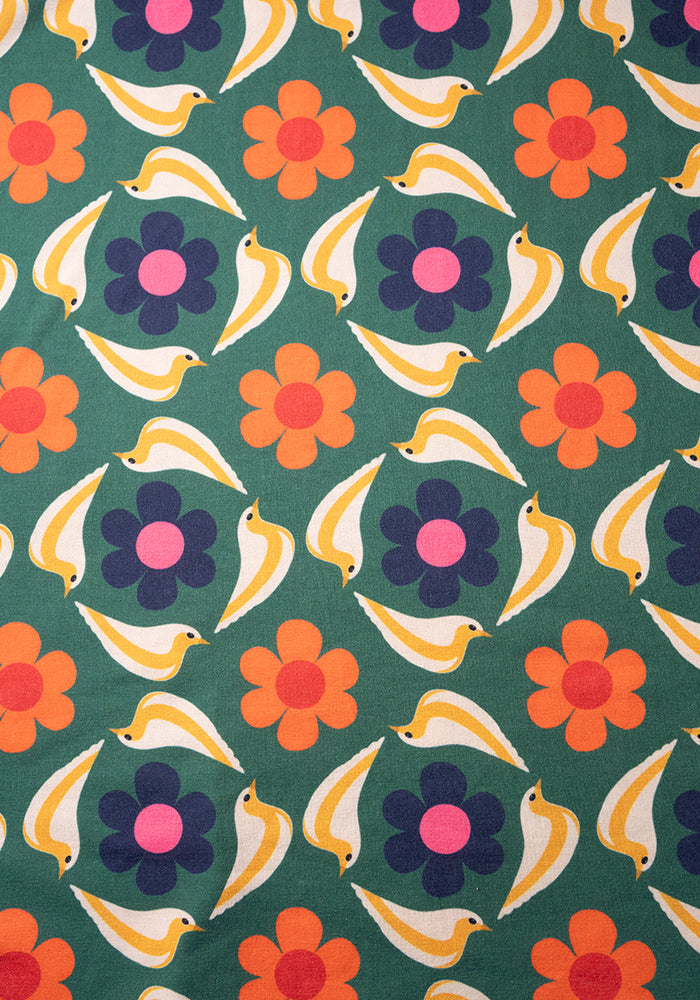 Rhett Retro Bird Print Midi Dress