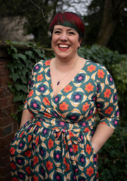 Rhett Retro Bird Print Midi Dress