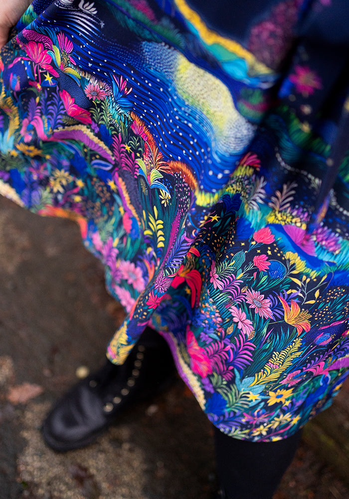 Eighth angle of Rhianna Moonlit Lake Border Print Dress