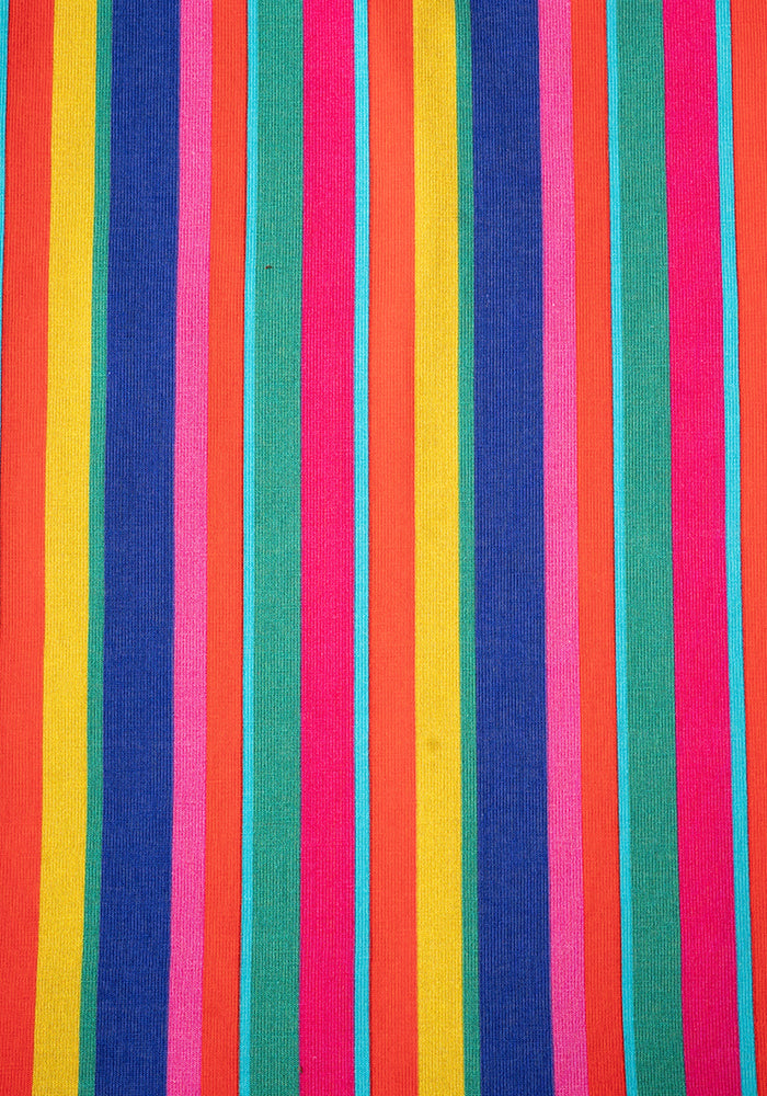 Children's Colourful Stripes Print Cotton Dress (Rhoda)