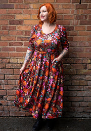 Ridgely Modern Floral Print Midaxi Dress