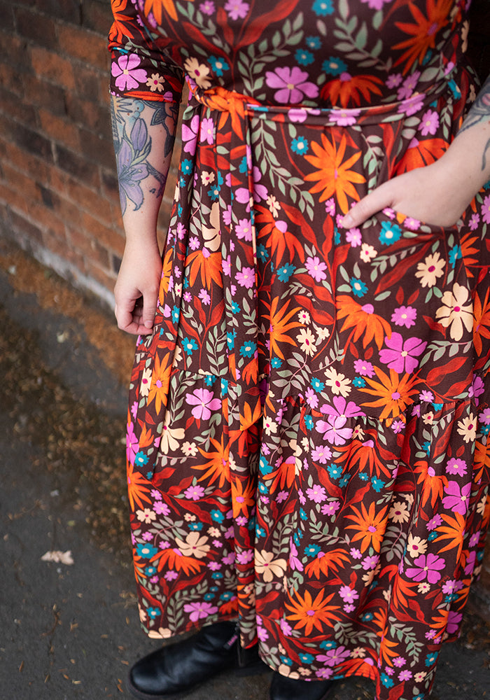 Fifth angle of Ridgely Modern Floral Print Midaxi Dress