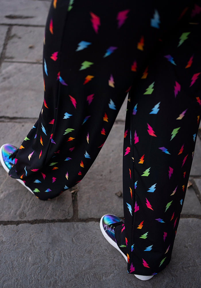 Fourth angle of Rina Lightning Bolt Print Full Length Trousers