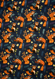 Ripley Red Pandas Print Cotton Midi Dress