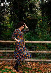 Ripley Red Pandas Print Cotton Midi Dress