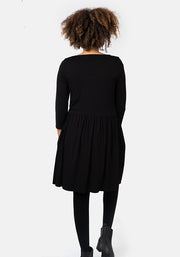 Riya Black Gathered Waist Tunic