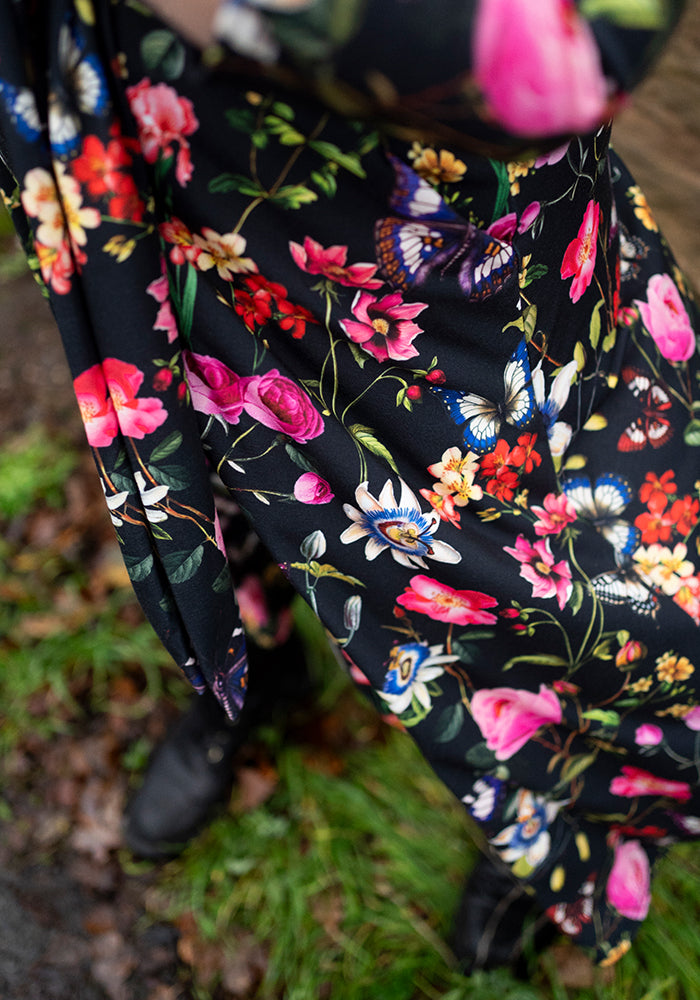 Fifth angle of Roisin Botanical Floral Butterfly Print Midi Dress
