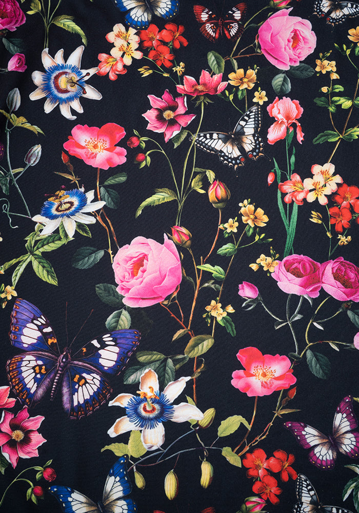 Second angle of Roisin Botanical Floral Butterfly Print Midi Dress
