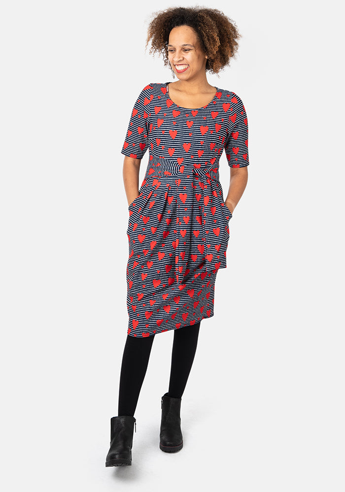 Romila Linear Heart Print Dress