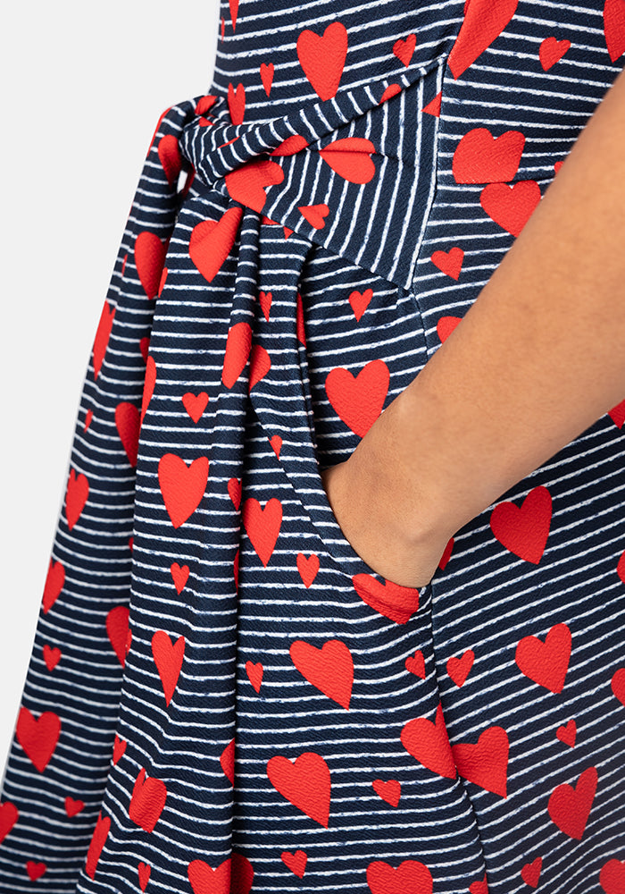 Romila Linear Heart Print Dress