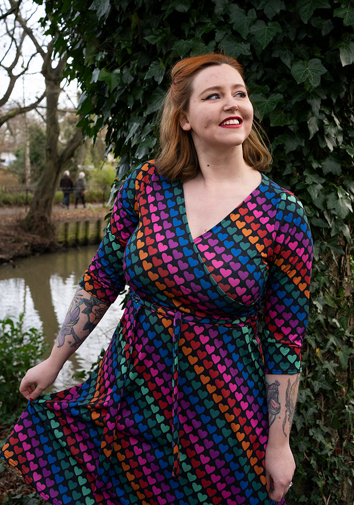 Romina Heart Conversational Print Dress