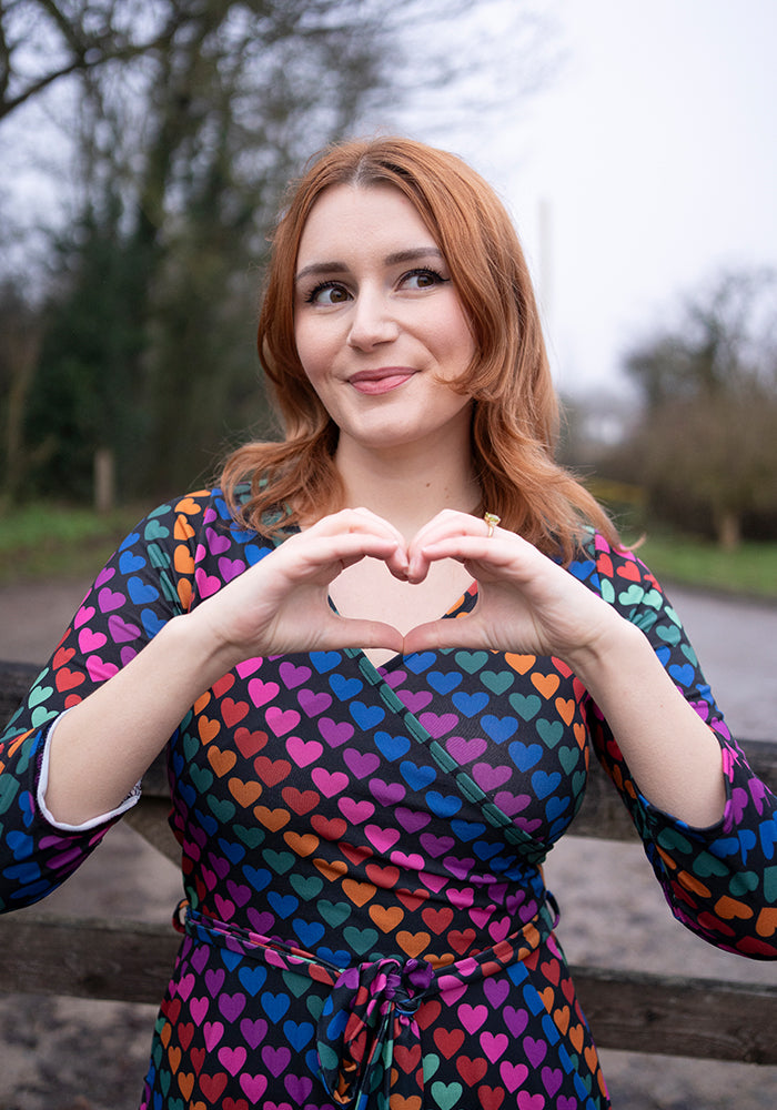 Romina Heart Conversational Print Dress