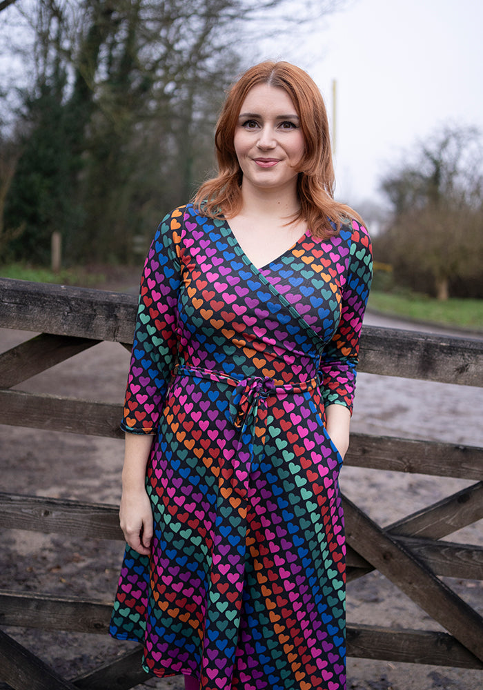 Romina Heart Conversational Print Dress