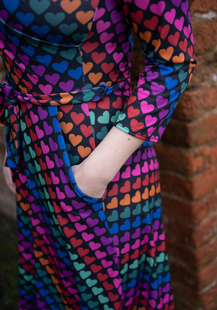 Romina Heart Conversational Print Dress