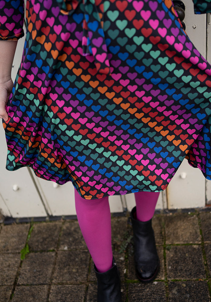 Sixth angle of Romina Heart Conversational Print Dress
