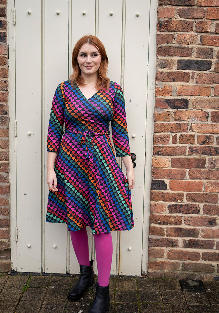 Romina Heart Conversational Print Dress