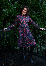 Romy Colourful Stars Print Tiered Hem Dress