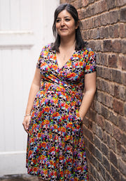Rowyn Rainbow Floral Skull Print Cotton Dress