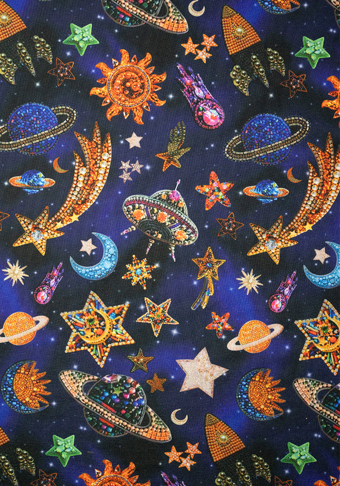 Rooney Beaded Sky Print Midi Dress