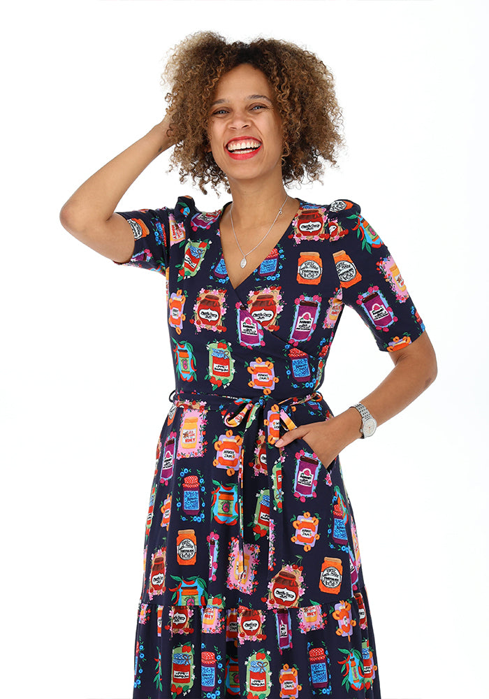 Fifth angle of Rosalinda Jams &amp; Preserves Print Cotton Midaxi Dress