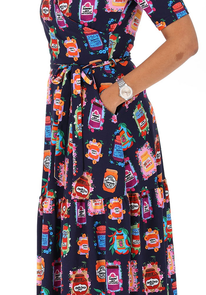 Fourth angle of Rosalinda Jams &amp; Preserves Print Cotton Midaxi Dress