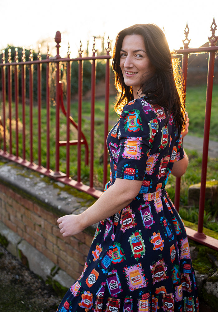 Eighth angle of Rosalinda Jams &amp; Preserves Print Cotton Midaxi Dress