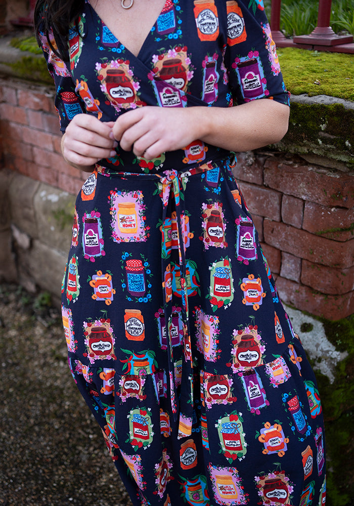 Sixth angle of Rosalinda Jams &amp; Preserves Print Cotton Midaxi Dress