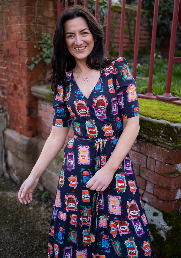 Third angle of Rosalinda Jams &amp; Preserves Print Cotton Midaxi Dress