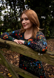 Rosamund Winter Floral Print Midi Dress