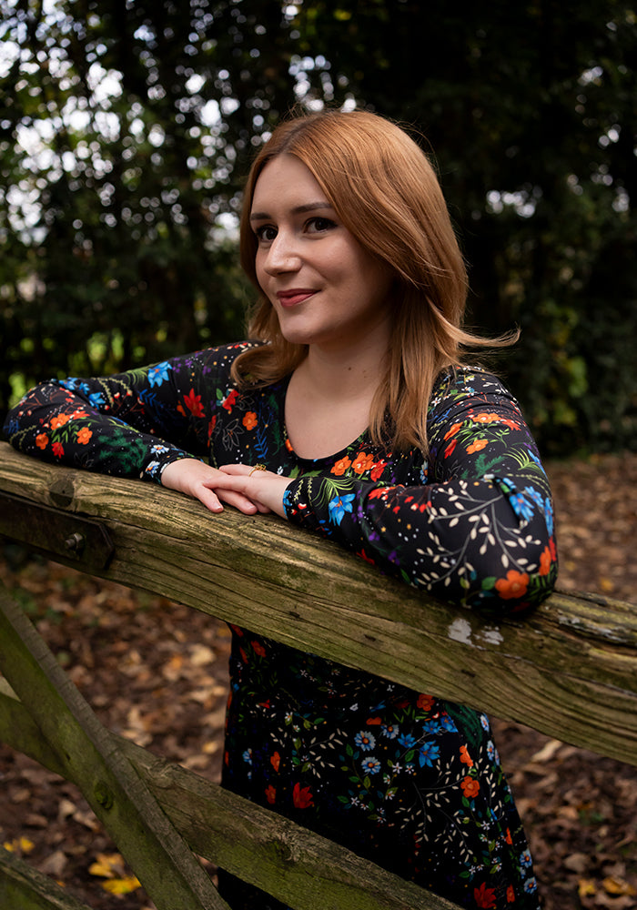 Rosamund Winter Floral Print Midi Dress