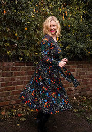 Rosamund Winter Floral Print Midi Dress