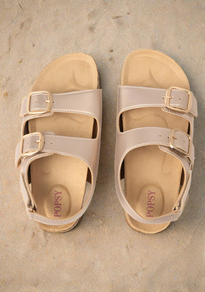 Gold Double Buckle Popsy Sandal