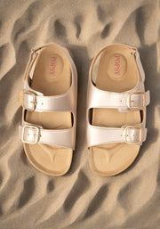 Gold Double Buckle Popsy Sandal