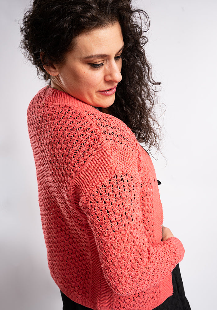 Rose Open Knit Cardigan