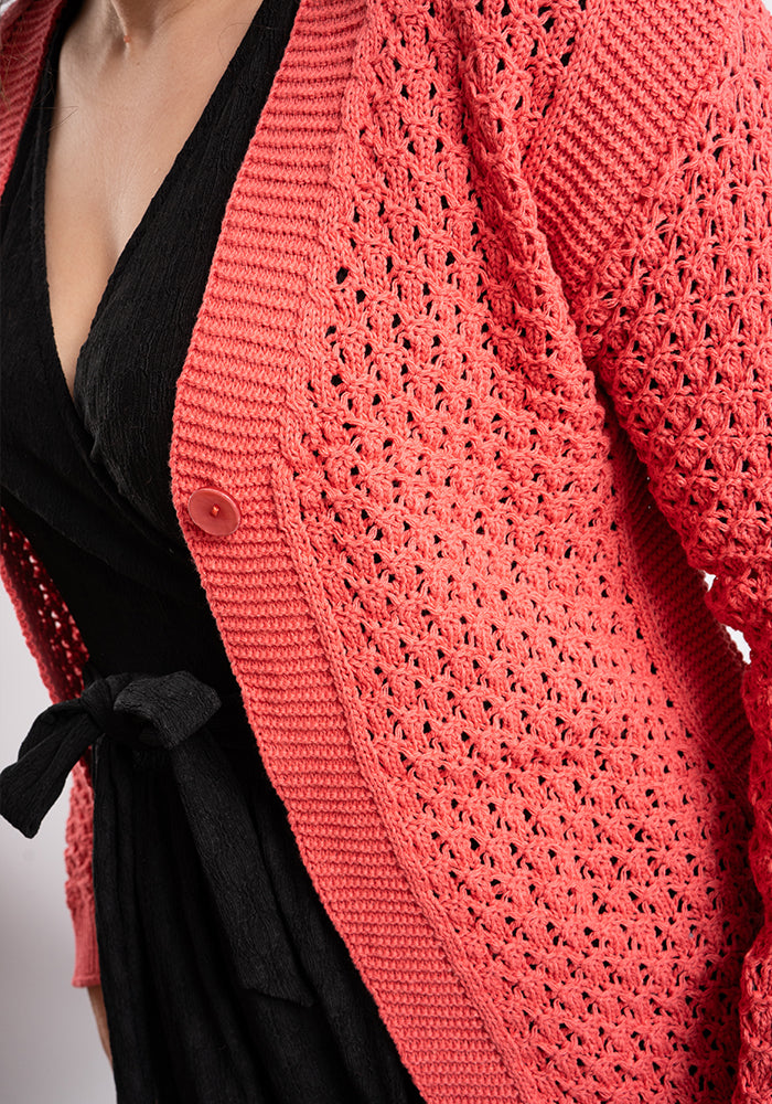 Rose Open Knit Cardigan