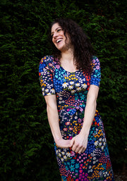 Rosemary Wild Flower Print Cotton Midaxi Dress