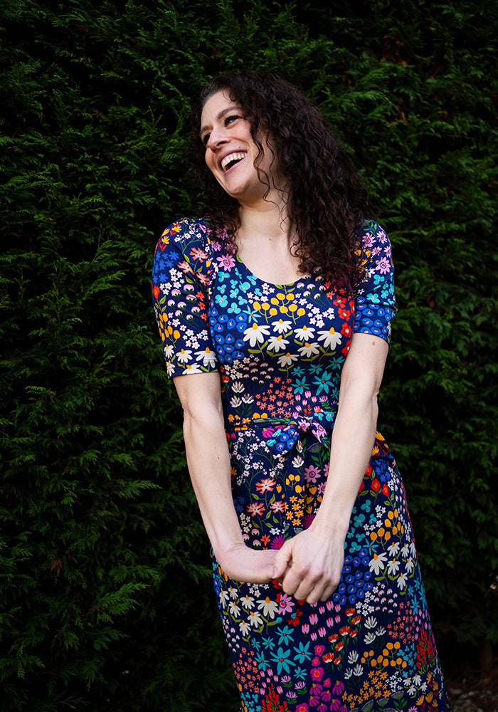 Seventh angle of Rosemary Wild Flower Print Cotton Midaxi Dress