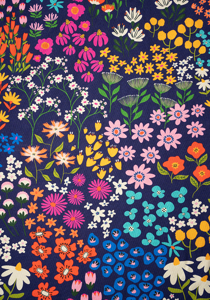 Rosemary Wild Flower Print Cotton Midaxi Dress