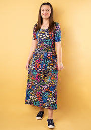 Rosemary Wild Flower Print Cotton Midaxi Dress